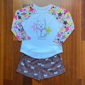 American Girl Girls XXS (4) Coconut Dog Pajama Set
